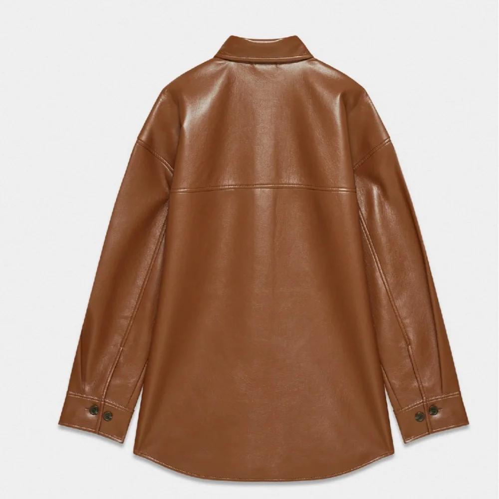 Aritzia Leather Pelli Babaton Shacket in Black - Picture 6 of 6